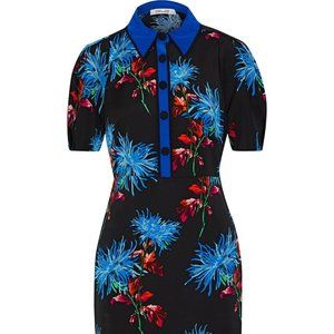 Diane Von Furstenburg Dress Size 4 Elly Short Sleeve Midi Polo